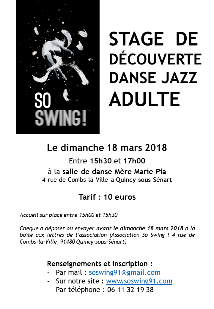 Stage so swing adultes mars 2018